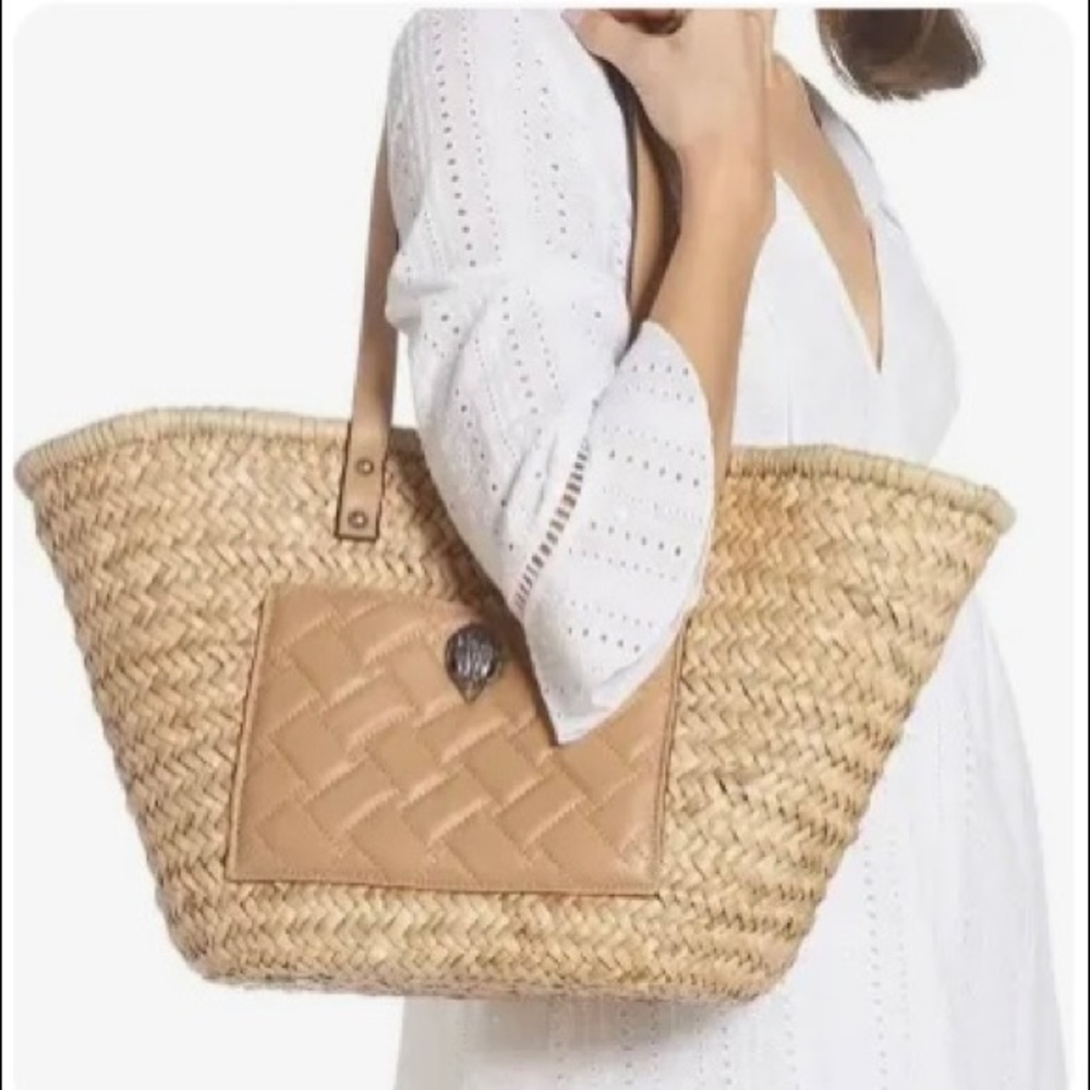 NWT - Kurt Geiger London Kensington Woven Straw Basket Tote